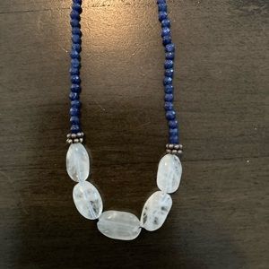 Genuine Lapis and Opalite Gemstone 16” Necklace